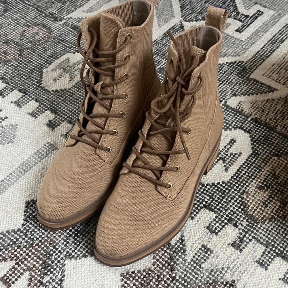 Rothy's Tan Lace Up Boots